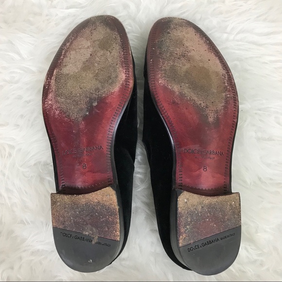 Dolce & Gabbana Men's Embroidered Velvet Slippers - Picture 8 of 8